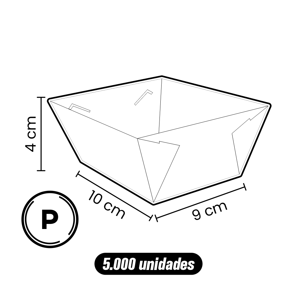 Caixa para Porção - Personalizada - P - 5.000 Unidades