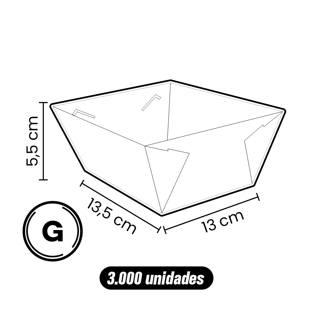 Caixa para Porção - Personalizada - G - 3.000 Unidades