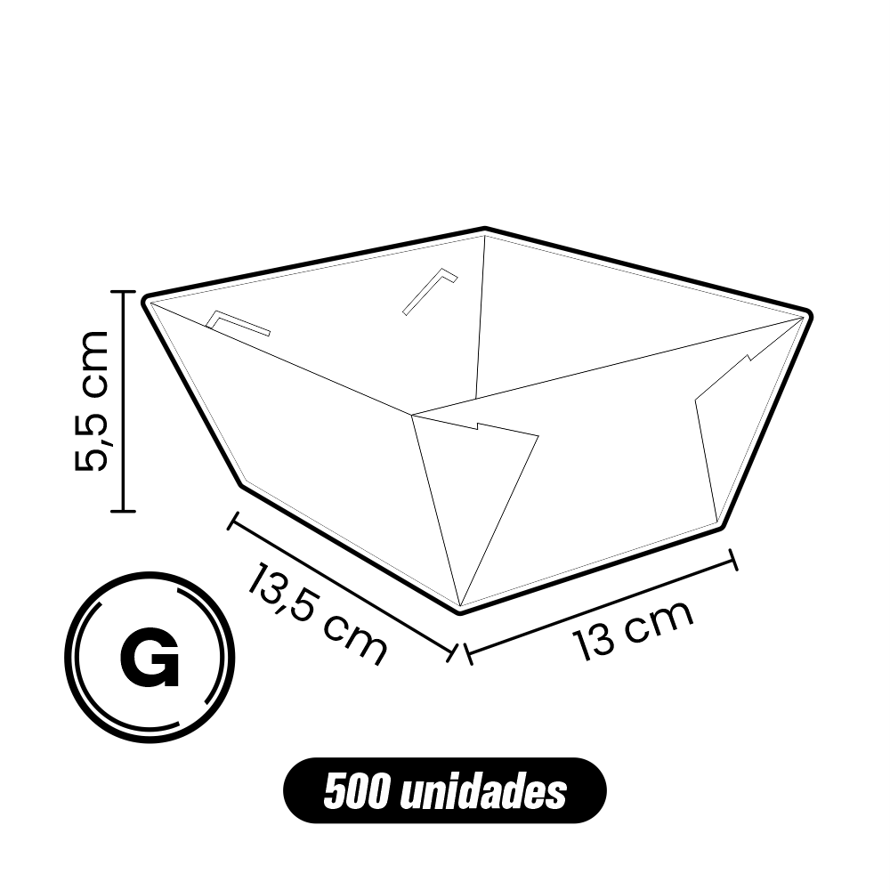 Caixa para Porção - Personalizada - G - 500 Unidades