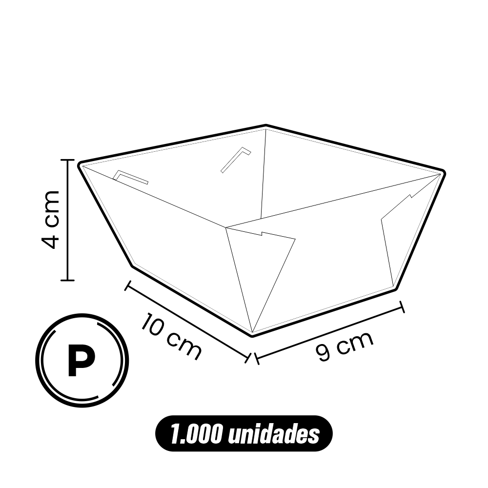 Caixa para Porção - Personalizada - P - 1.000 Unidades