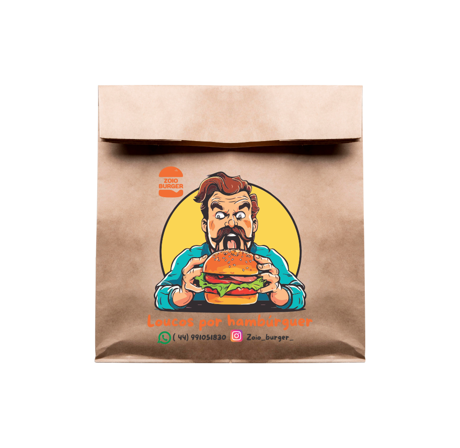 Saco Kraft Personalizado - GG (33x31x18) - 5.000 Unidades Colorido