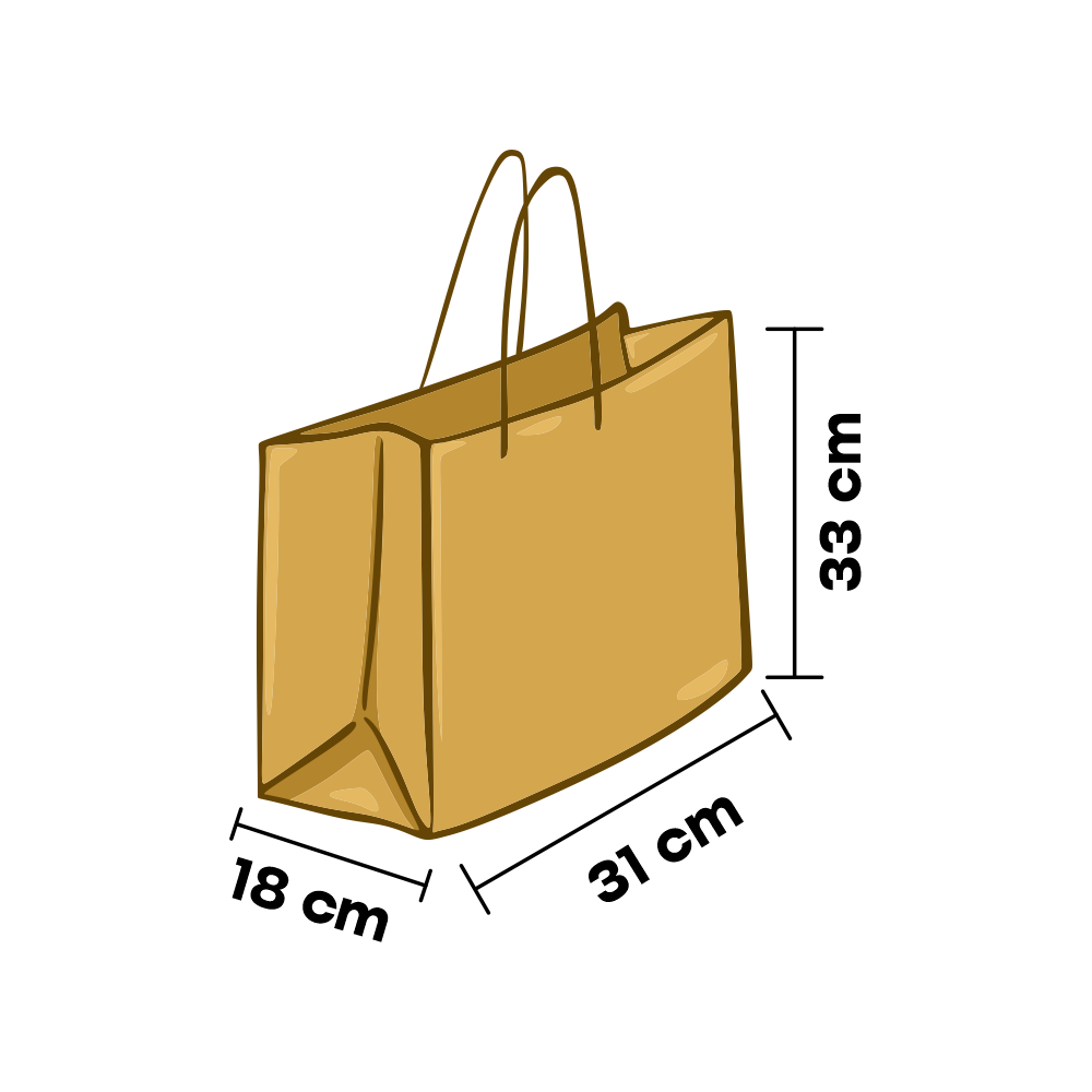 Sacola Kraft Personalizada - GG (33x31x18) - 3.000 Unidades