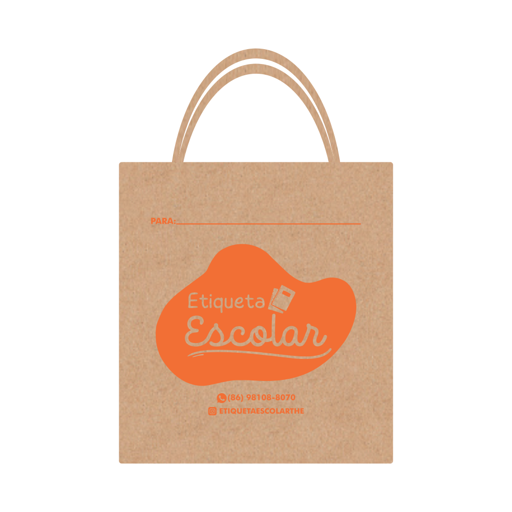 Sacola Kraft Personalizada - M (28x24x14) - 500 Unidades