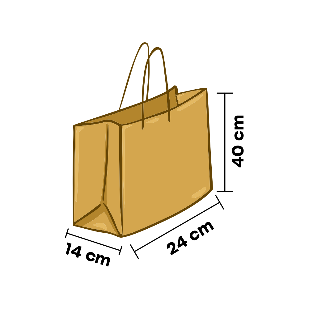 Sacola Kraft Personalizada - G (40x24x14) - 250 Unidades