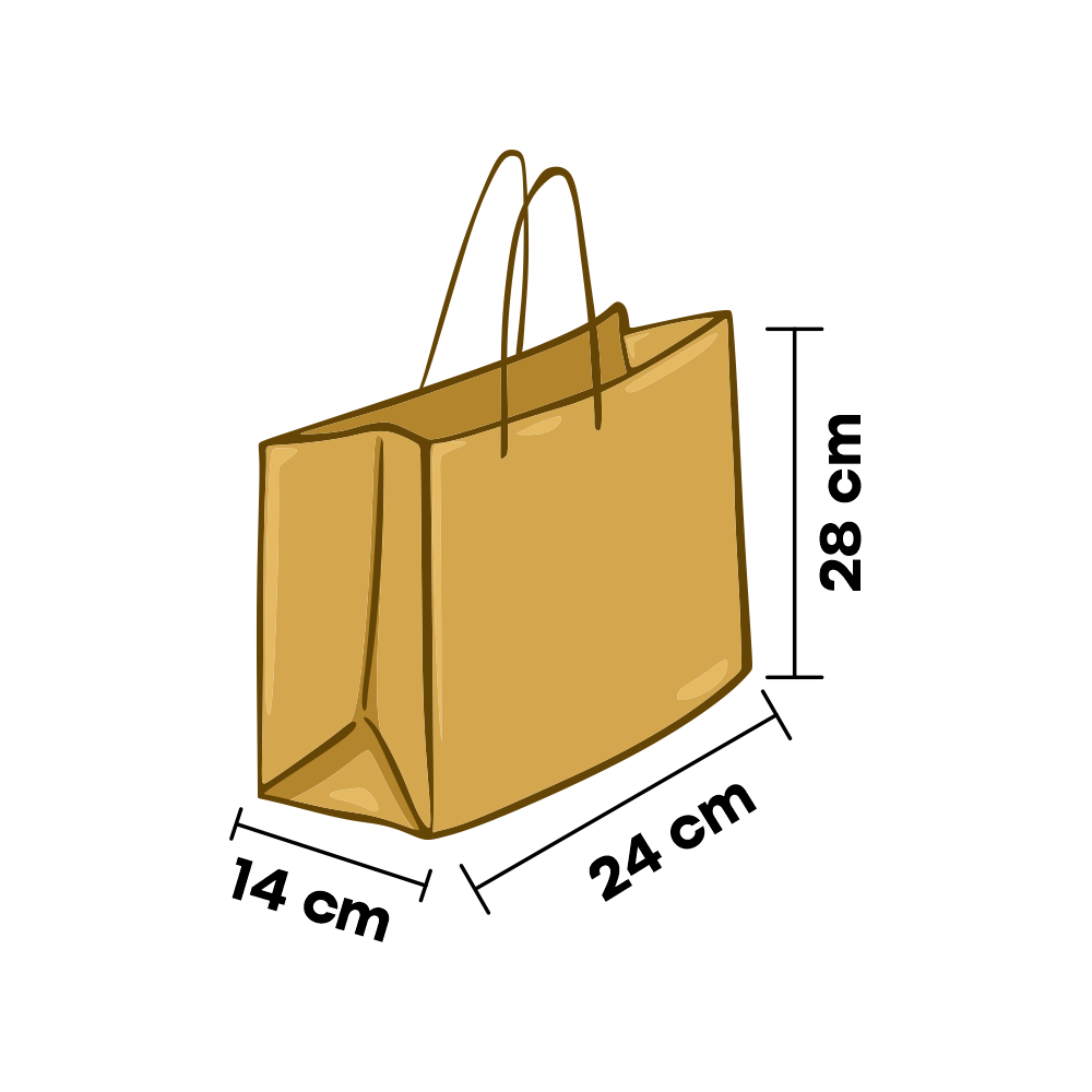 Sacola Kraft Personalizada - M (28x24x14) - 3.000 Unidades