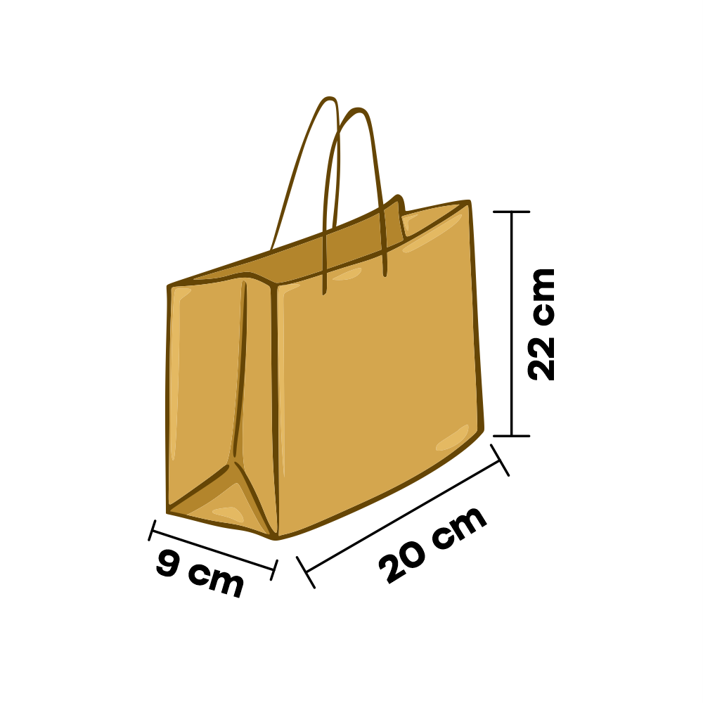 Sacola Kraft Personalizada - P (22x20x09) - 500 Unidades