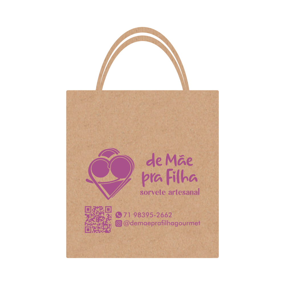 Sacola Kraft Personalizada - P (22x20x09) - 1.000 Unidades