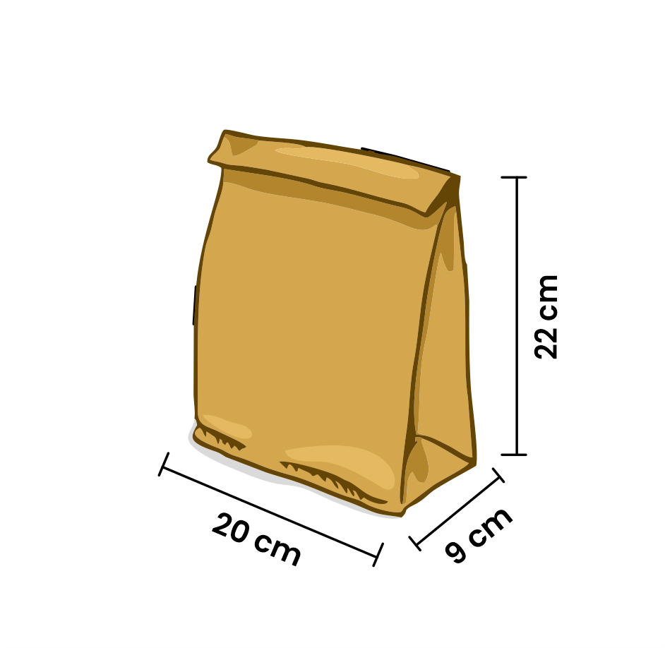 Saco Kraft Personalizado - P (22x20x09) - 500 Unidades