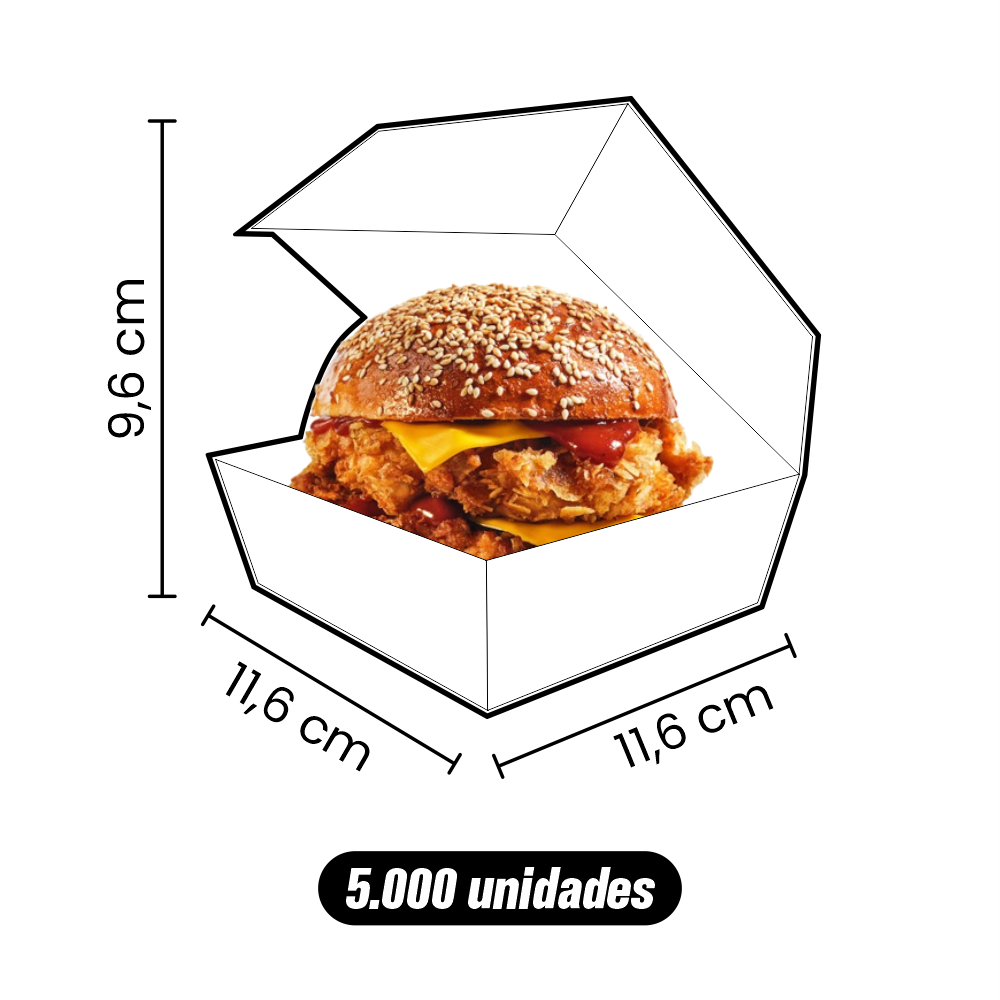 Caixa de Hambúrguer Personalizada - 5.000 Unidades