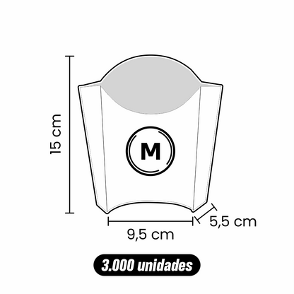 Caixa de Batata Frita MC - M - ( 15 x 9,5 x 5,5 ) - 3.000 Unidades